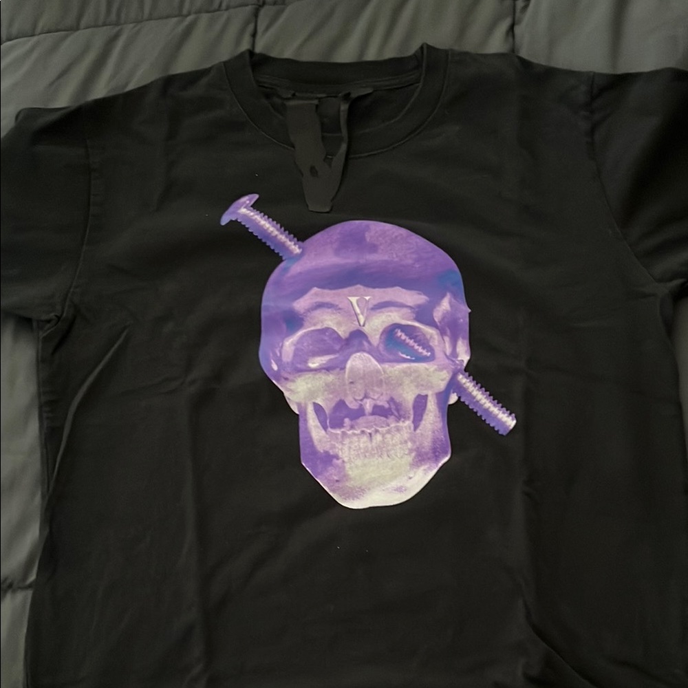 VLONE T-Shirt with Purple Skull Design